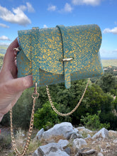 Charger l'image dans la galerie, Sac B en cuir version terrazzo or bleu mint Tequila Sunset 🩵🩵🔥🔥🔥