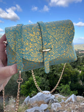 Charger l'image dans la galerie, Sac B en cuir version terrazzo or bleu mint Tequila Sunset 🩵🩵🔥🔥🔥