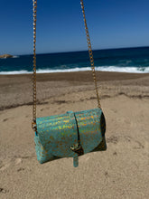 Charger l'image dans la galerie, Sac B en cuir version terrazzo or bleu mint Tequila Sunset 🩵🩵🔥🔥🔥