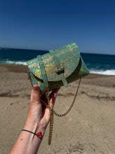 Charger l'image dans la galerie, Sac B en cuir version terrazzo or bleu mint Tequila Sunset 🩵🩵🔥🔥🔥