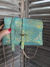 Charger l'image dans la galerie, Sac B en cuir version terrazzo or bleu mint Tequila Sunset 🩵🩵🔥🔥🔥