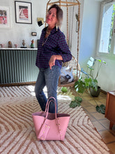Upload image to gallery, SAC CABAS GEORGES CUIR GRAINÉ ROSE