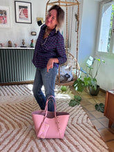 Upload image to gallery, SAC CABAS GEORGES CUIR GRAINÉ ROSE