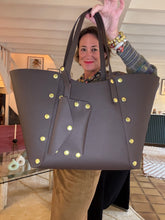 Charger l'image dans la galerie, SAC CABAS GEORGES CUIR GRAINÉ CHOCOLAT