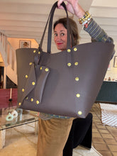 Charger l'image dans la galerie, SAC CABAS GEORGES CUIR GRAINÉ CHOCOLAT