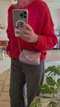 Charger et lire la vidéo dans la visionneuse de la Galerie, Sac Bee Tout en Cuir Parme Irisé Li 💕💕💕✨✨✨