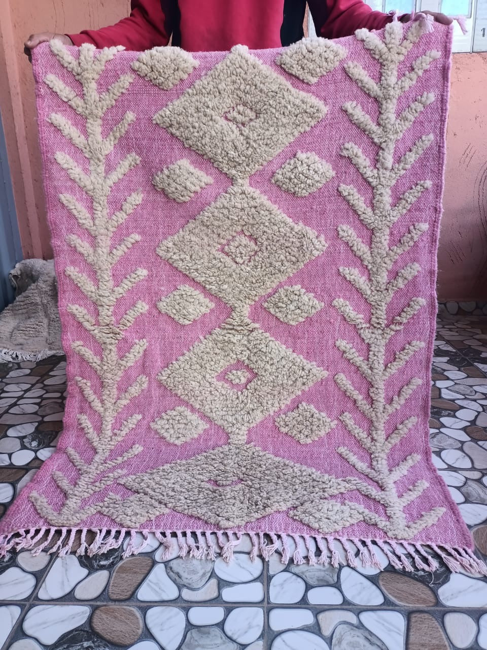 Tapis Béni Ouarain Neuf tissé sur un Kilim Neuf Gloria 3