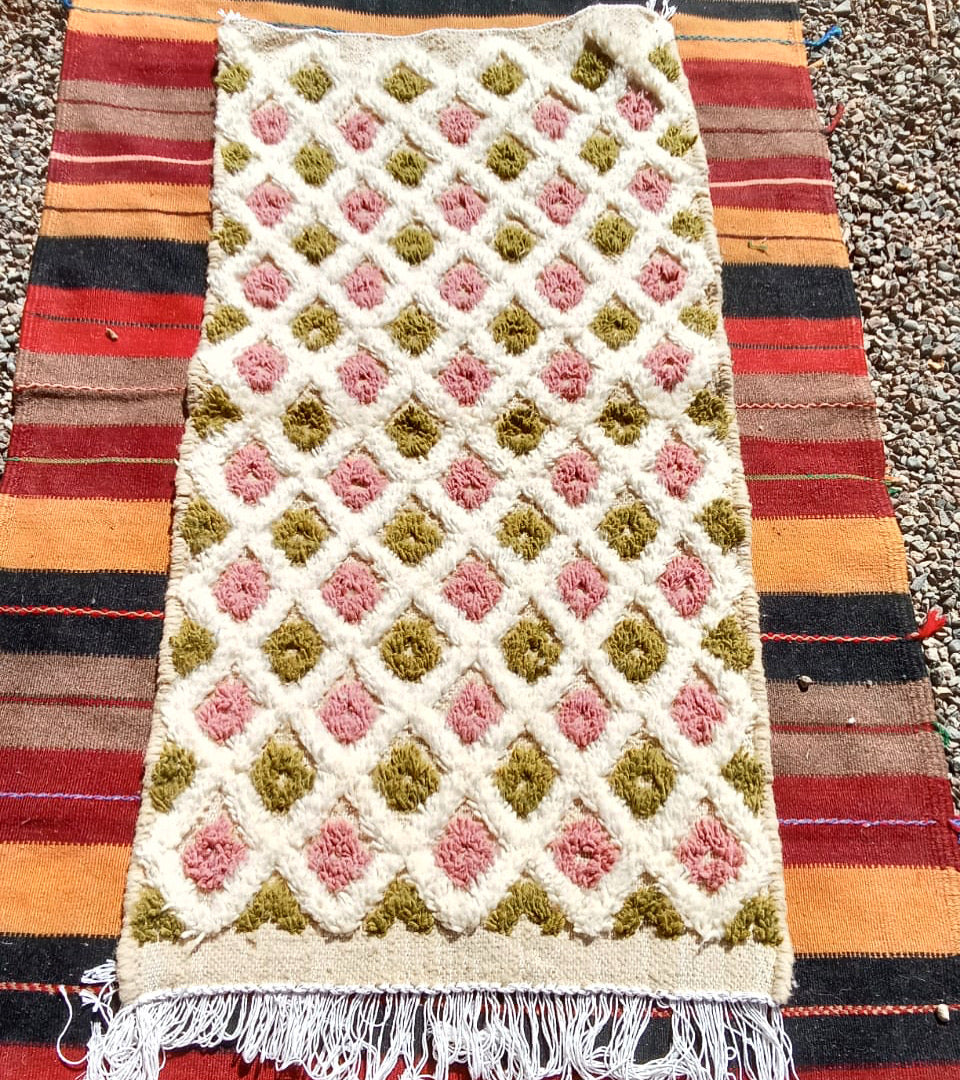 Tapis Béni Ouarain Neuf tissé sur un Kilim Neuf Gift 5