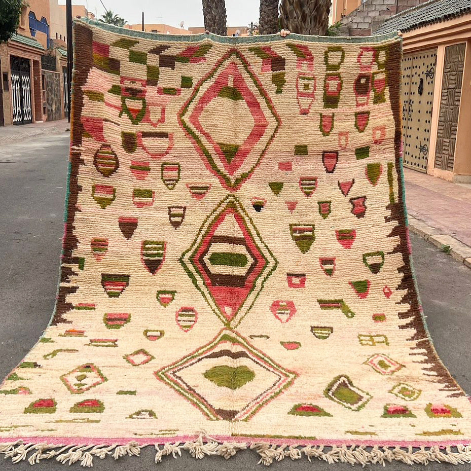 Tapis Boujaad Neuf en laine recyclée Papillon 3