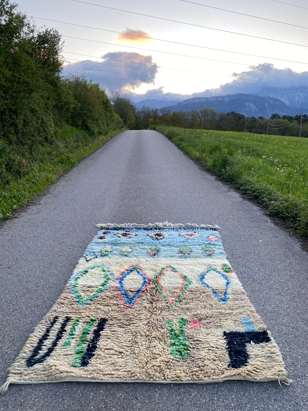 Tapis Boujaad Neuf en laine recyclée Night