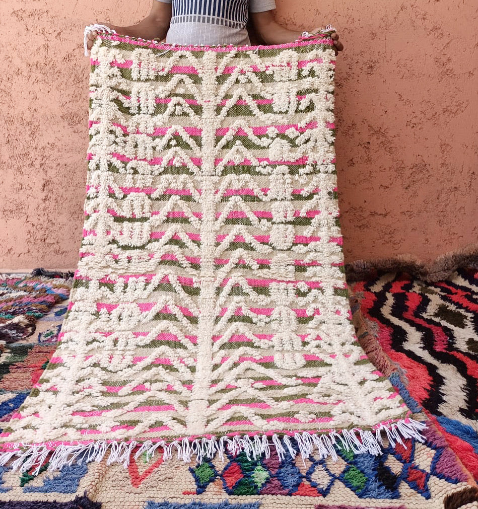 Tapis Béni Ouarain Neuf tissé sur un Kilim Neuf Hip 2