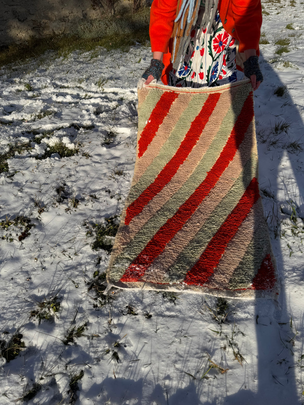 Tapis Béni Ouarain Neuf tissé sur un Kilim Neuf Winter 5