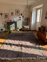 Charger l&#39;image dans la galerie, Tapis Béni Ouarain Neuf tissé sur un Kilim Neuf tout en relief fait avec la laine des Mrirts Iris 2
