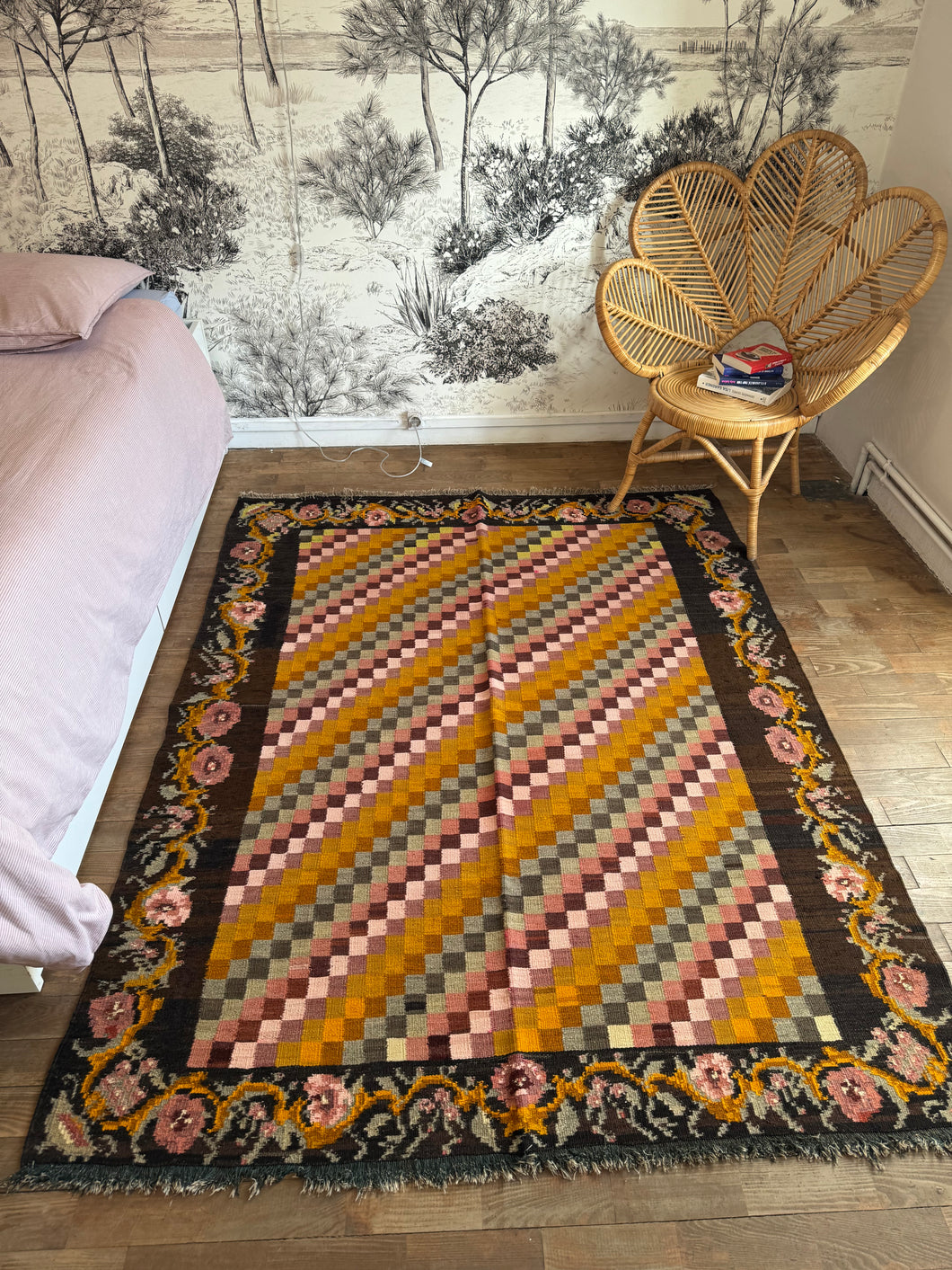 Tapis Moldave Vintage en laine bouillie Holà 4