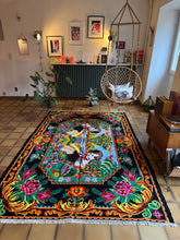 Charger l&#39;image dans la galerie, Tapis Moldave Vintage en laine bouillie et soie Aquarius 2
