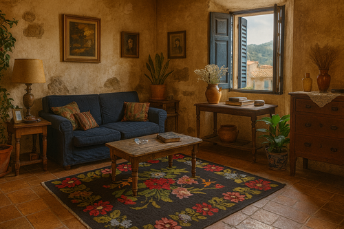 Tapis Moldave laine vintage