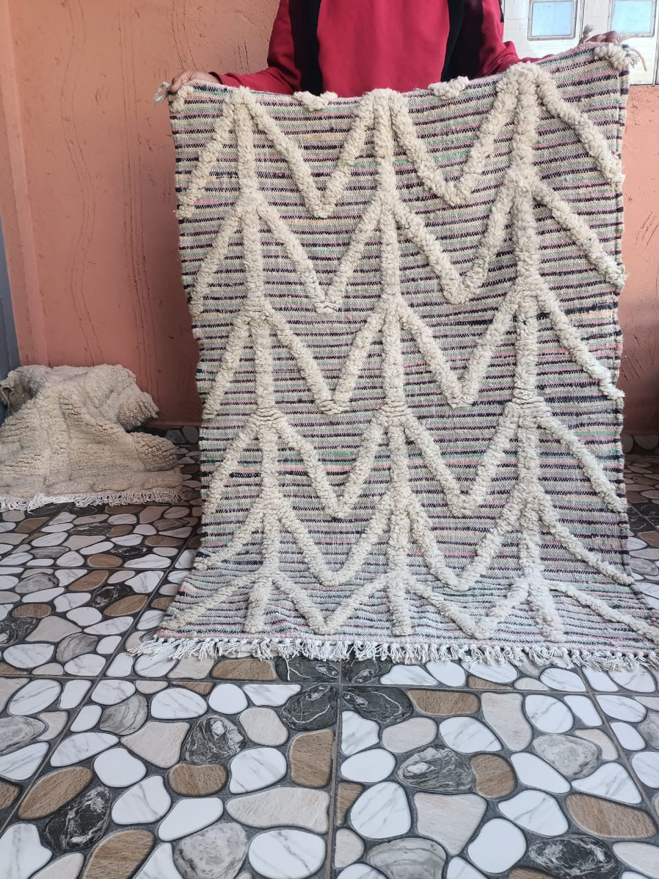 Tapis Béni Ouarain Neuf tissé sur un Kilim Neuf Gloria 8