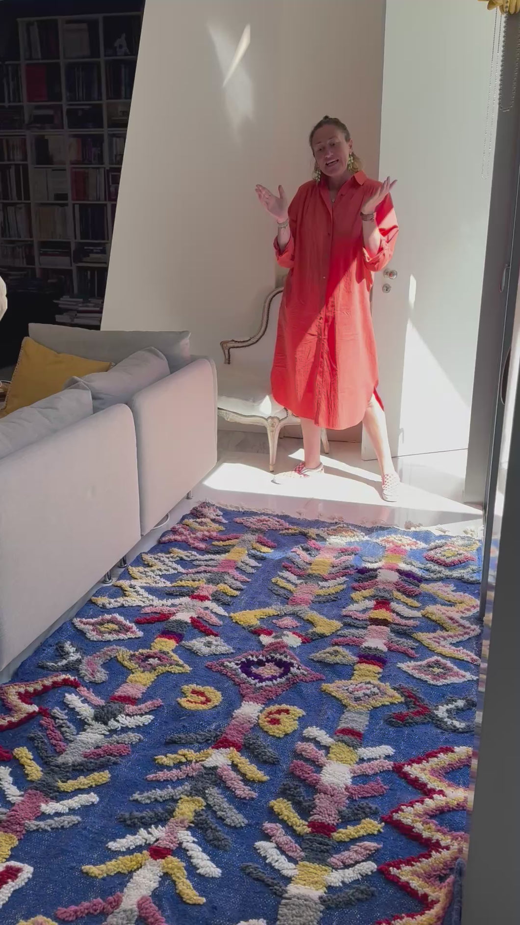 Tapis Béni Ouarain Neuf Tissé sur un Kilim Neuf Isa 2