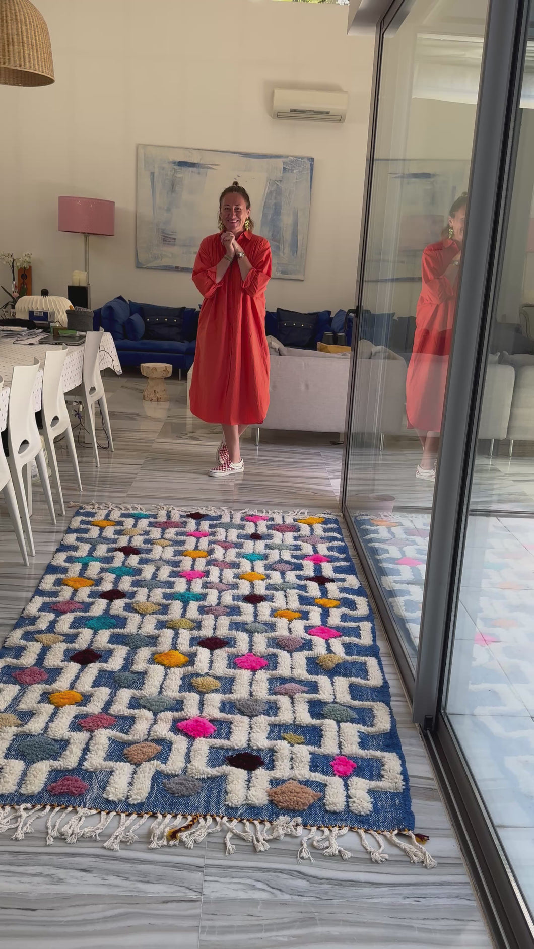 Tapis Béni Ouarain Neuf Tissé sur un Kilim Neuf Isa 3